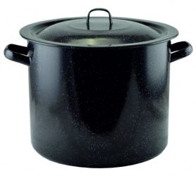 Hrniec smaltovaný čierny s pokrievkou