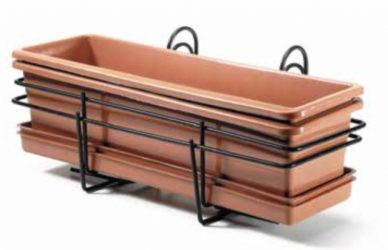 Držiak na kvetináč 50cm s kvetináčom a miskou set 2ks