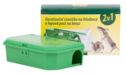 Deratizačná stanička na hlodavce a lepová pasca na hmyz