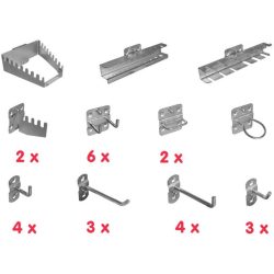 Držiaky na náradie do perforovanej steny