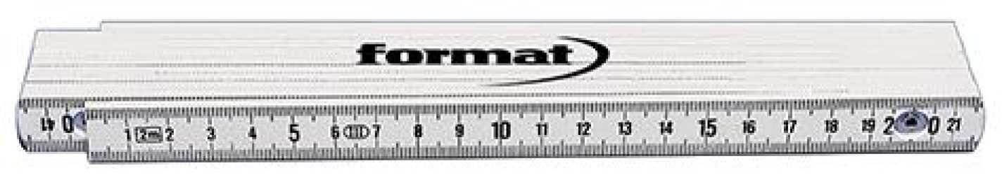Skladací meter plastový 2 m x 16 mm biela farba FORMAT