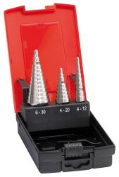 Sada stupňovitých vrtákov HSS 4-12/12-20/20-30 mm FORMAT