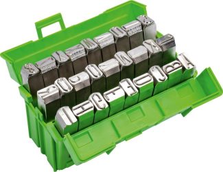 Sada razníc s písmenami poniklovaná