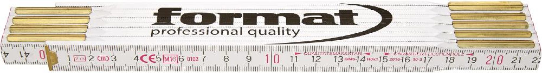 Skladací meter buk 2 m x 16 mm FORMAT