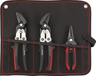 Sada nožníc na plech 3-dielna v rolovacej taške FORMAT